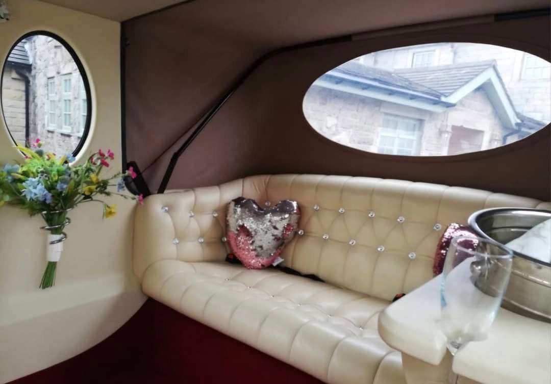 Imperial Viscount Landaulette wedding car with maroon trim image 4