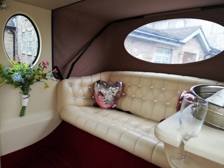 Imperial Viscount Landaulette wedding car with maroon trim image 6